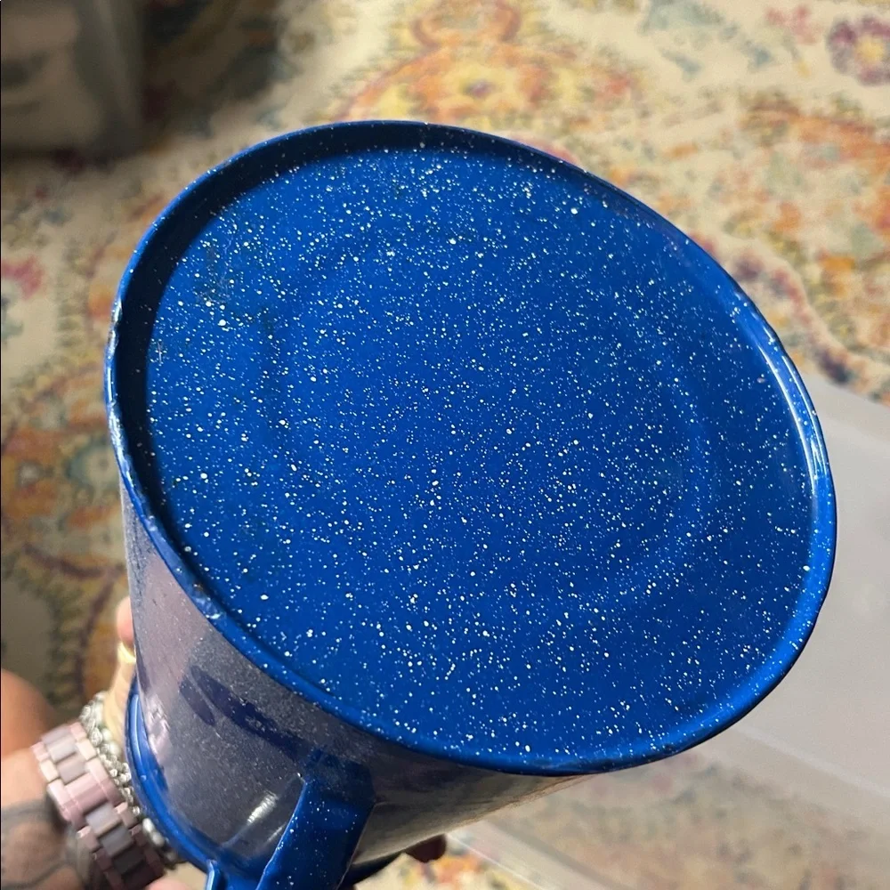Blue Speckled Enamel Coffee‎ Pot - Vintage